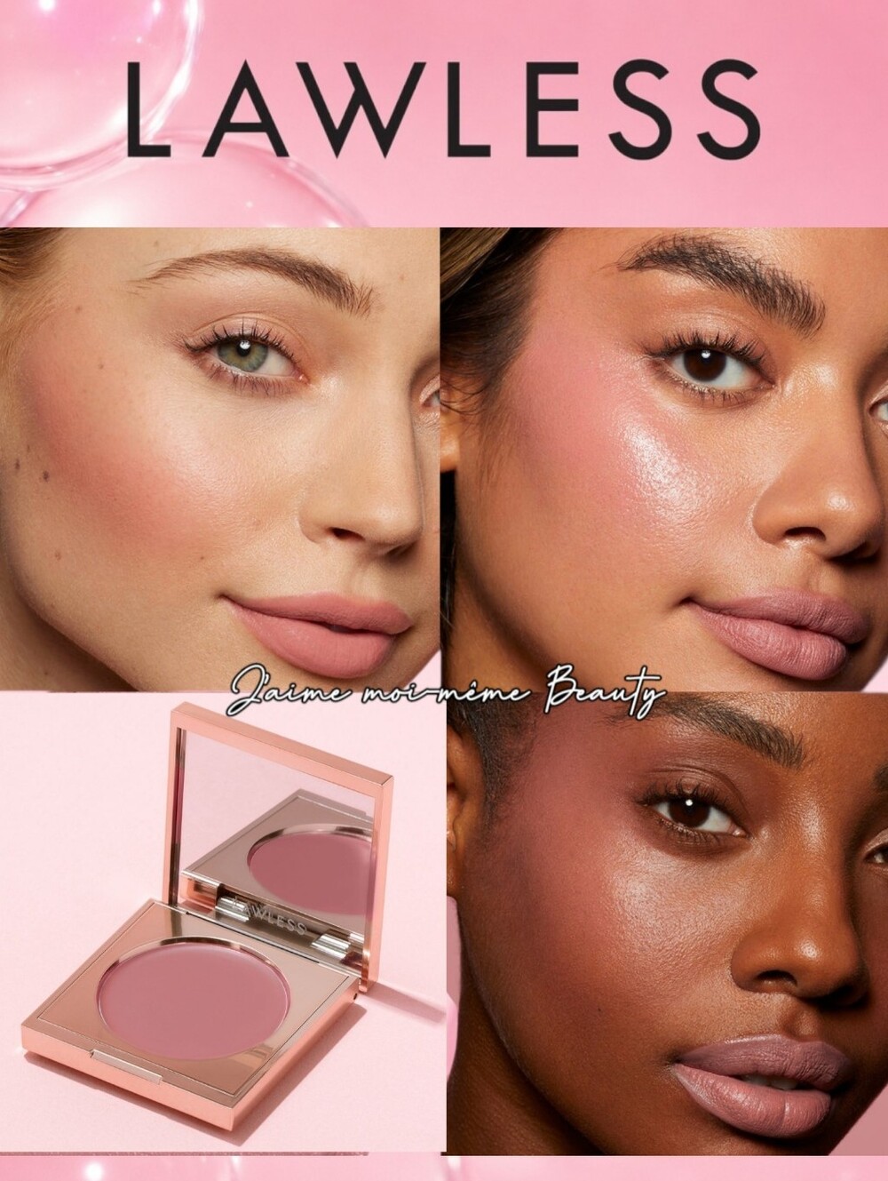 LAWLESS Cream Blush In Angel- Neutral Nude Rose Pink